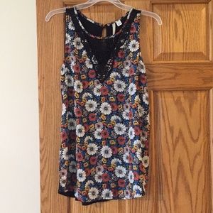 LOFT floral longer blouse tank